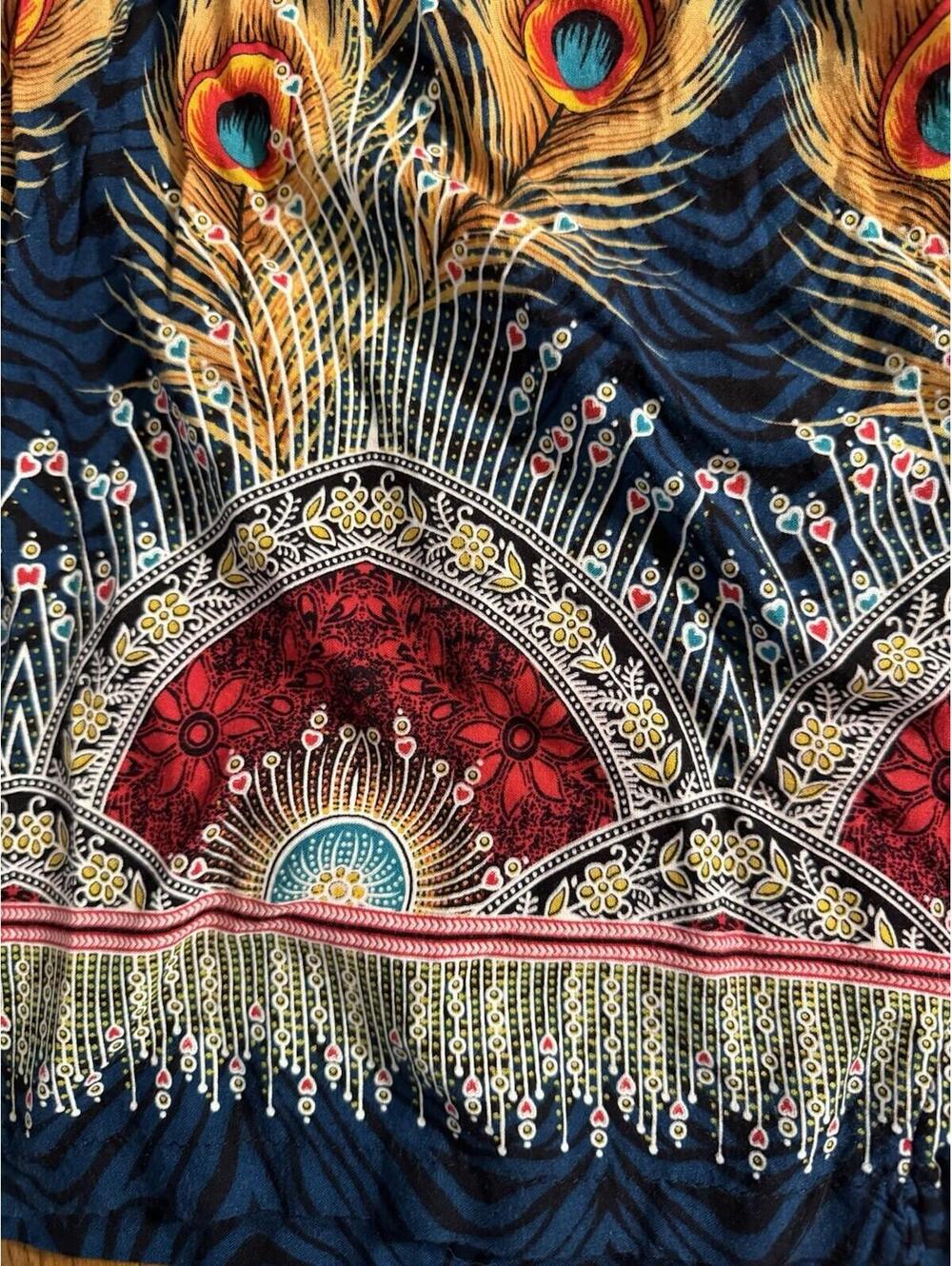 Boho Wide Leg Pants Made In Thailand Stretches From Small To Large - Picture 8 of 9